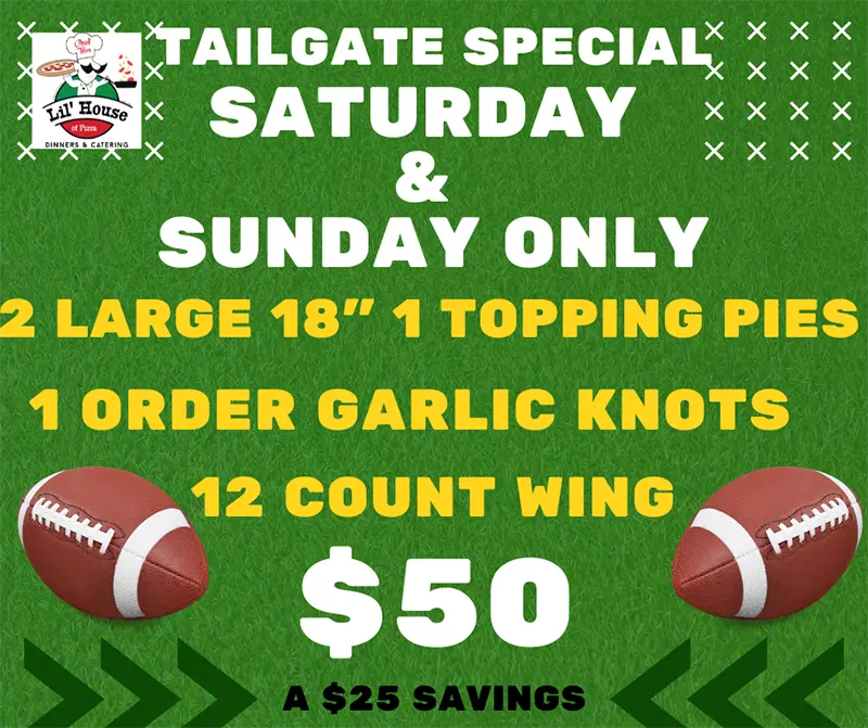 Football Tailgate Pizza Special